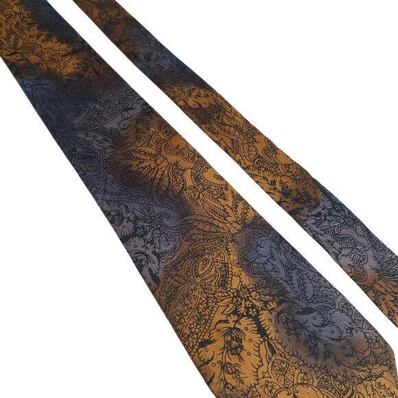 Guy Laroche Couture All Silk Paisley Tie Orange Purple Italy Elegant Design - Picture 2 of 5